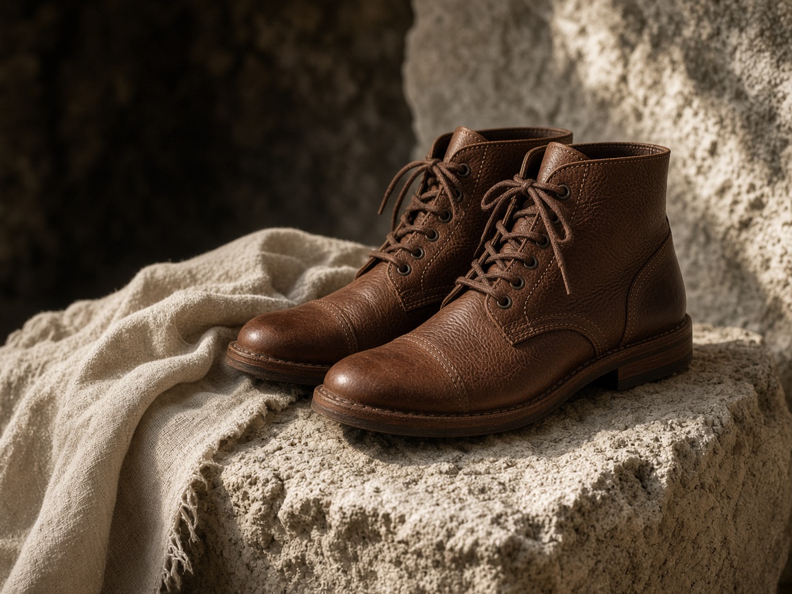 Leather on stone